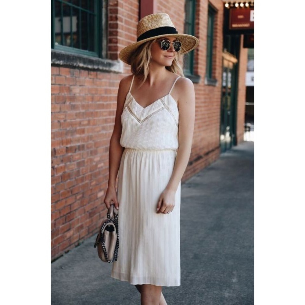 NWOT Express Babydoll Ivory Lined Sexy Party Resort Wedding Boho‎ Y2K Dress SM/P